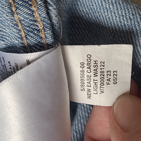 Gap Loose Baggy Fit Elastic Waist Cargo Pocket Easy Denim Light Blue Jeans - Picture 8 of 13